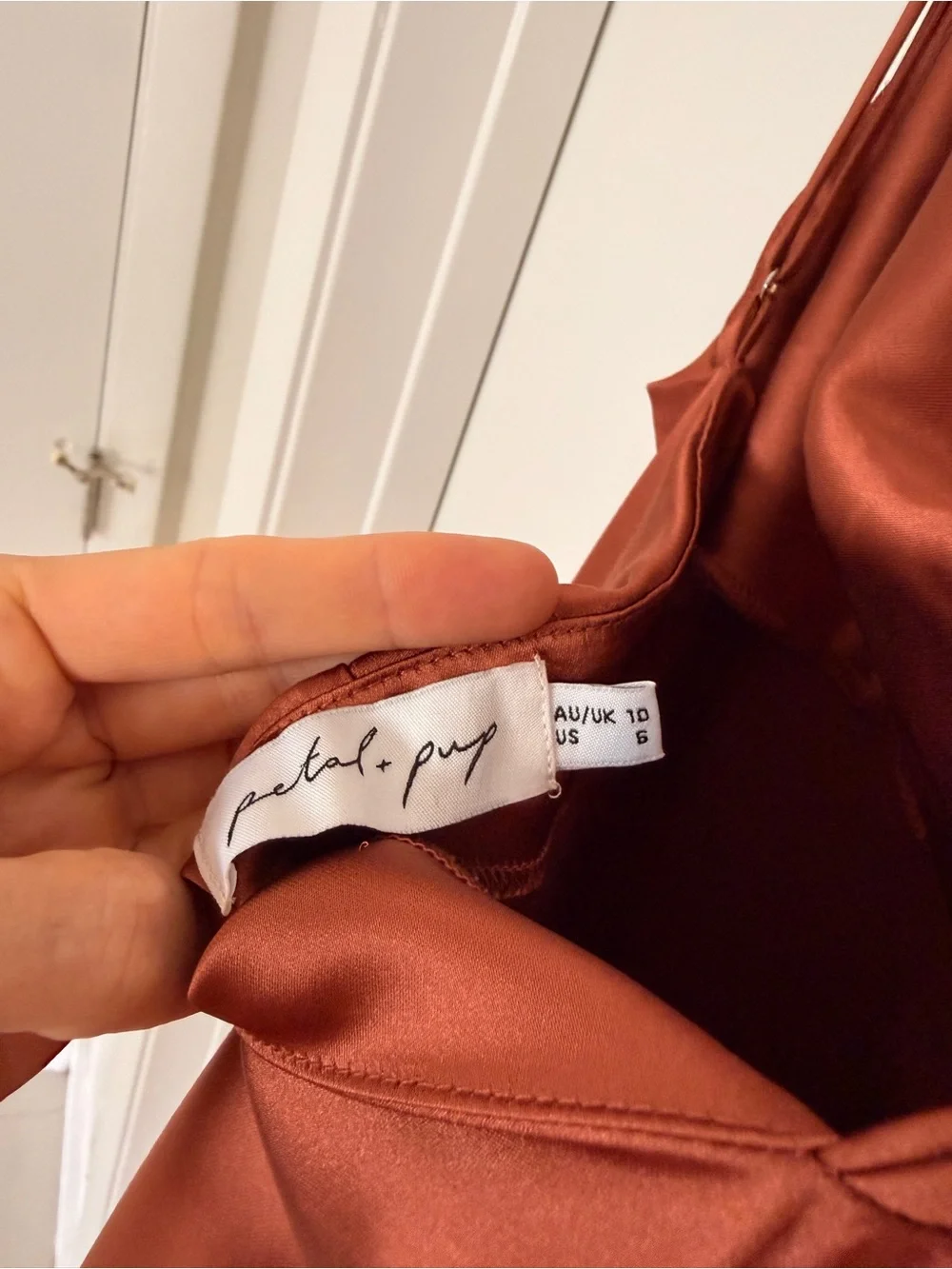 Petal & Pup Slip Midi Dress in Rust Red - Picture 3 of 3